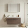 Set Dulap de Baie cu Chiuvetă și Oglindă (2 Piese), Hanah Home, Side 100 v3, Maro