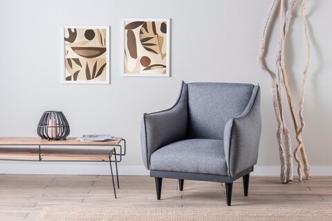 Fotoliu Luna Solo, Futon, 90x55x100 cm, metal, gri Futon