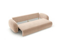Canapea extensibila 3 locuri, Tonale, Cosmopolitan Design, 262x105x88 cm, catifea, bej migdala