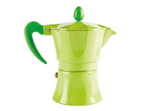 Cafetiera, Aroma Color, Excelsa, 3 cesti, aluminiu, verde