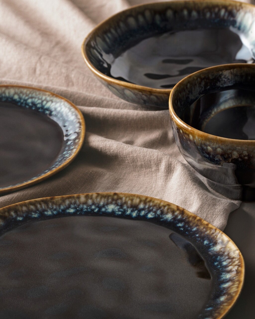 Serviciu de masa, Keramika, 275KRM2187, Ceramica , Farfurie intinsa 25 cm, Maro - 1 | YEO