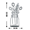 Decoratiune, Flowerpot, 30x53 cm, Metal, Negru