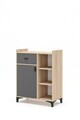 Dulap multifunctional, Hanah Home, Pidas, 80x102x40 cm, Stejar Sonomo / Antracit