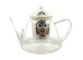 Ceainic cu infuzor, DUO, Owl B, 1200 ml, portelan/sticla