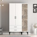 Dulap pentru haine, Hommy Craft, Kumsal PT, 120x47.5x201.4 cm, PAL, Alb