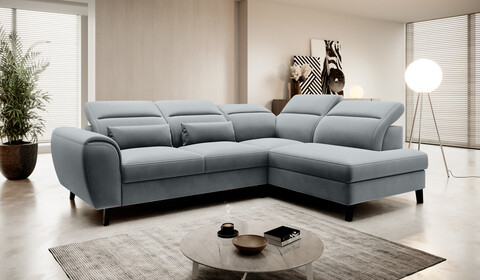 Coltar extensibil dreapta 4 locuri ELTAP, RT-04VE, Noble, 255x201x100 cm, lemn/poliester, gri