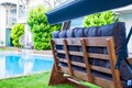Balansoar de gradina 3 locuri, Swingo, Viva 2200, 220x100x175 cm, Cadru: 100% MID, Antracit