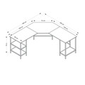 Birou, Minerva, Power L, 180x76x60 cm, PAL, Negru