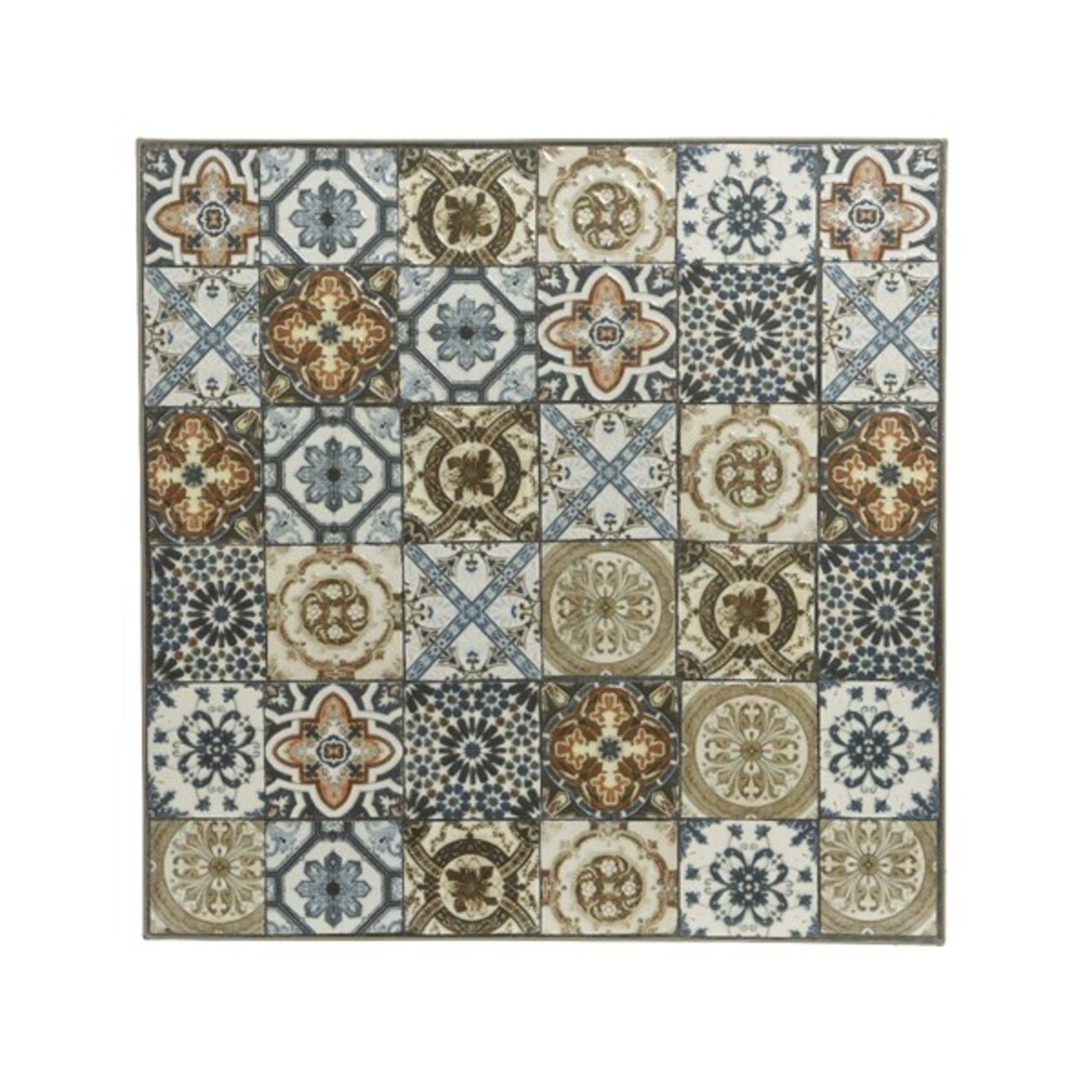 Masa pentru gradina Toulouse Mosaic, Decoris, 58 x 58 x 72 cm, fier/ceramica, grej