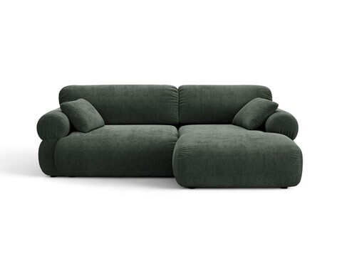 Coltar dreapta 4 locuri, Ophelia, Micadoni Home, 236x164x84 cm, tesatura structurata, verde muschi