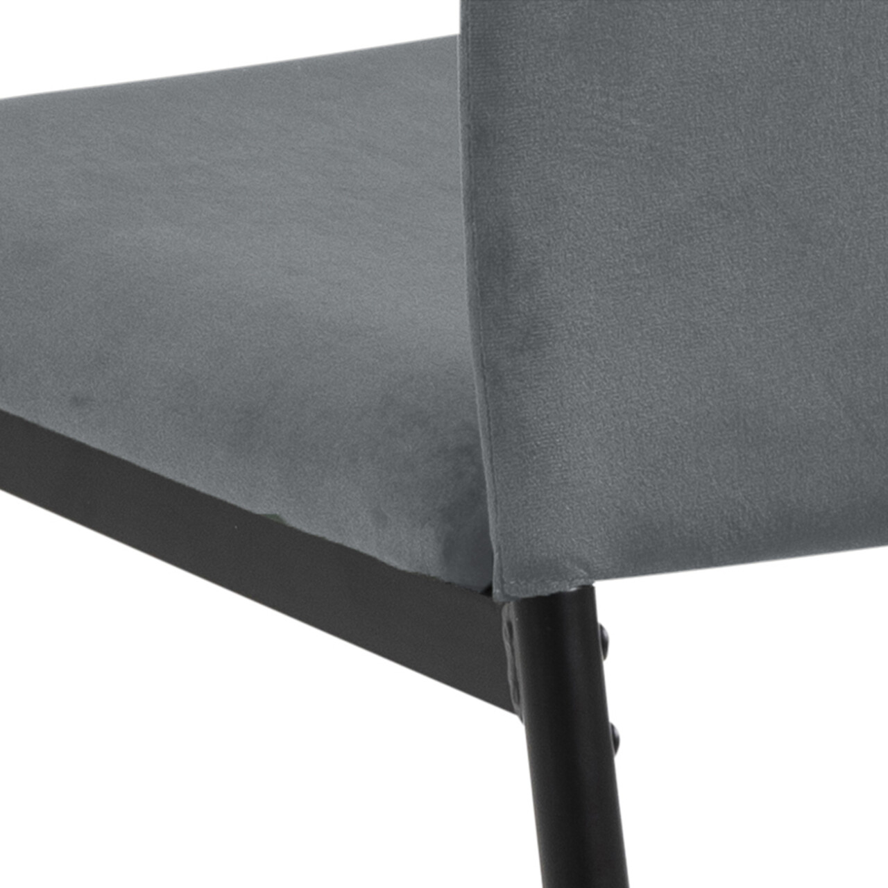 Scaun Demina, Actona, 43.5x53x92 cm, catifea/otel, gri inchis - view 3