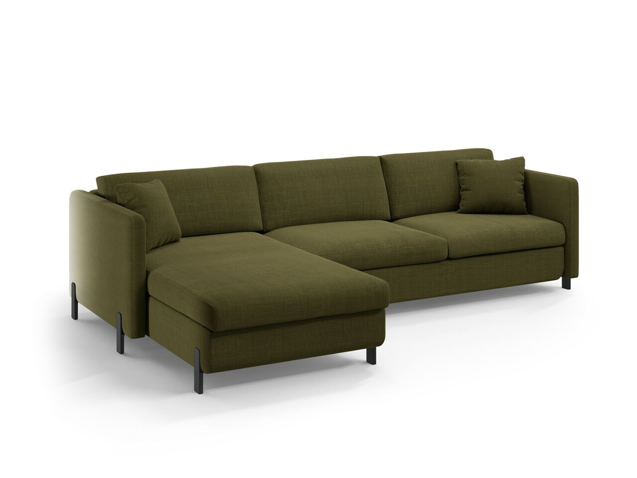 Coltar extensibil stanga 4 locuri, Gloria, Micadoni Home, 266x170x88 cm, tesatura structurata, verde — imaginea 6
