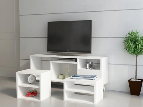 Comoda tv, decorotika, selin, alb