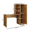 Set birou si biblioteca, Hanah Home, 2077, 143.2x143.2x50 cm, PAL MELAMINAT, Maro