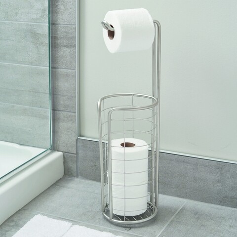 Suport pentru hartie igienica Metalo, iDesign, 18.5x17x60 cm, inox
