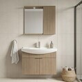 Set Dulap de Baie cu Chiuvetă și Oglindă (2 Piese), Hanah Home, Purus 80, Stejar