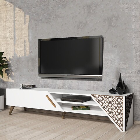Comoda TV, Hommy Craft, Beril 2, 180x37x40 cm, PAL, Alb