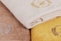 Set 3 prosoape de baie Beverly Hills Polo Club, 70x140 cm, 100% bumbac, Rock/Light Brown/Mustard
