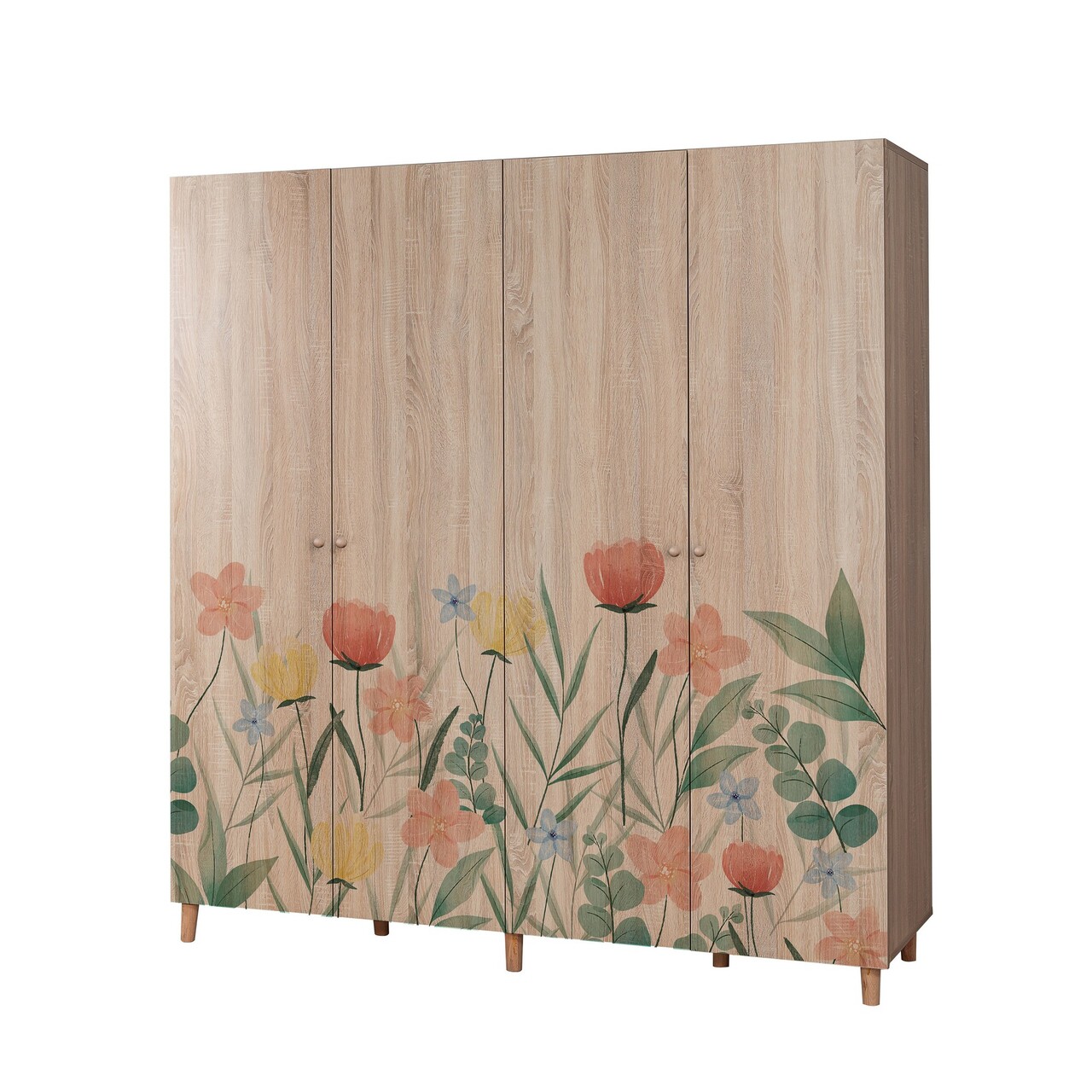 Dulap pentru haine, Vella, Loni 4 -915, 180x192x52 cm, PAL, Sonomo - 2 | YEO