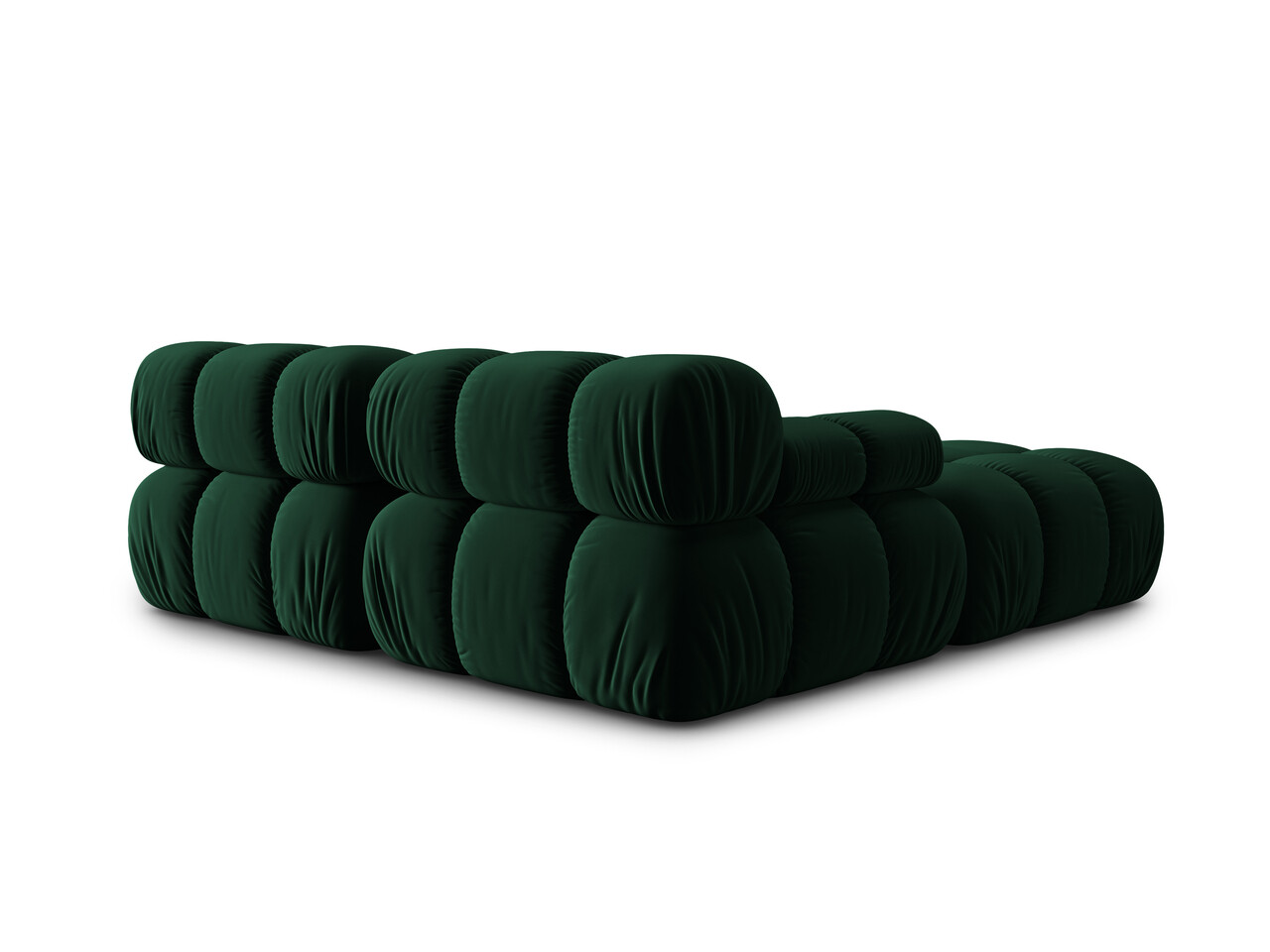 Canapea modulara 3 locuri, Bellis, Micadoni Home, BL, 188x188x70 cm, catifea, verde bottle