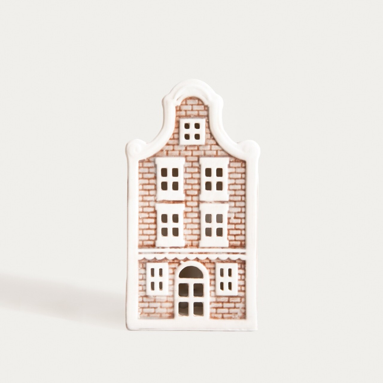 Decoratiune luminoasa Baron, Homla, 8.5x7.5x16 cm, ceramica, bej/alb - 2 | YEO