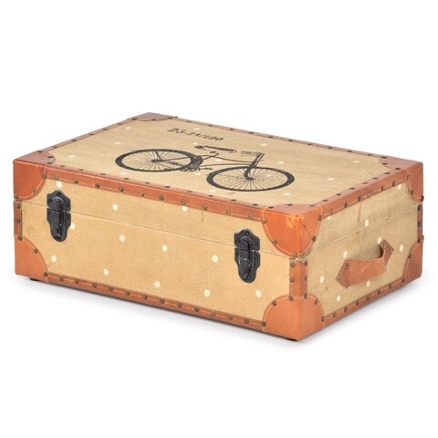 Cufar, exotic bike, l.60 l.40 h.23, lemn/stofa/piele, multicolor