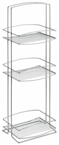 Etajera pentru baie Tidy Onda, Metaltex, 25x17x77 cm, metal/ invelis din polytherm, argintiu 25x17x77