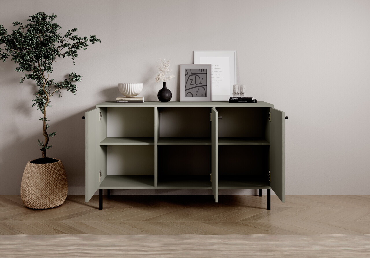 Comoda ADRK, Tili 3D, 124.5x40.8x73.9 cm, PAL laminat, verde eucalipt — imaginea 6