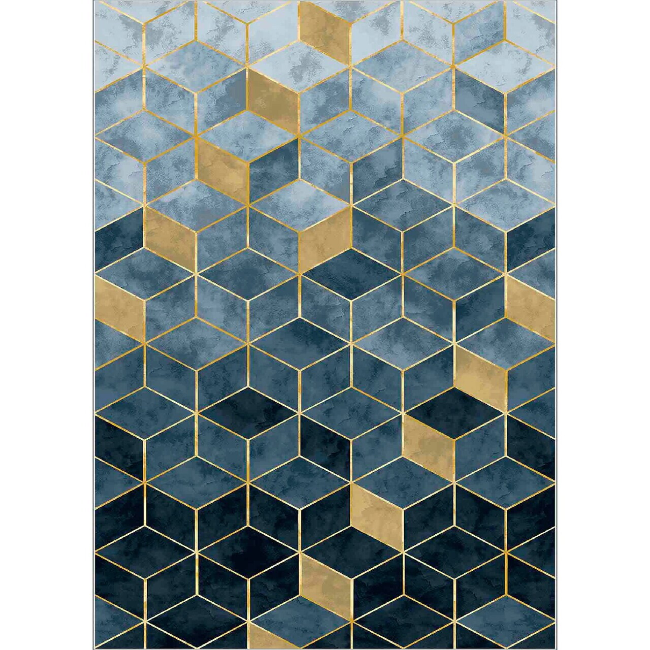 Covor, Exfab215, 100x200 cm, Alb / Verde / Auriu — imaginea 2