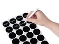 Set 12 recipiente pentru condimente si suport Bruna, Wenko, 18.5x21.5 cm, sticla/metal/polipropilena, negru/transparent