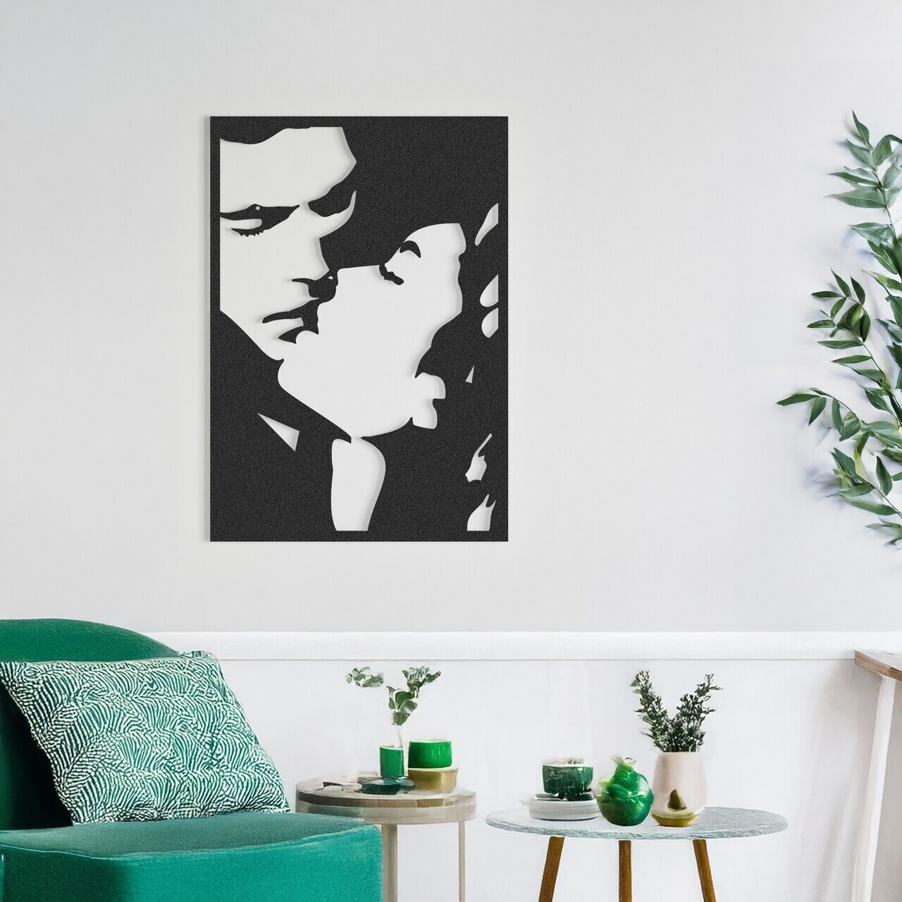 Decoratiune de perete, RT-AWD-075, Dimensiuni: 58,5 x 41 cm, Negru