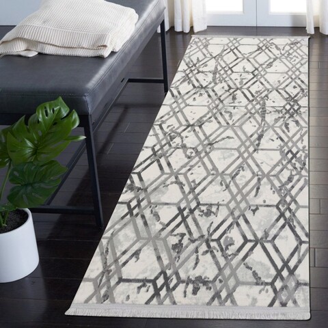 Covor, Basak 0182A, 120×170 cm, 60% polipropilena/40% poliester, Gri/Alb Gala