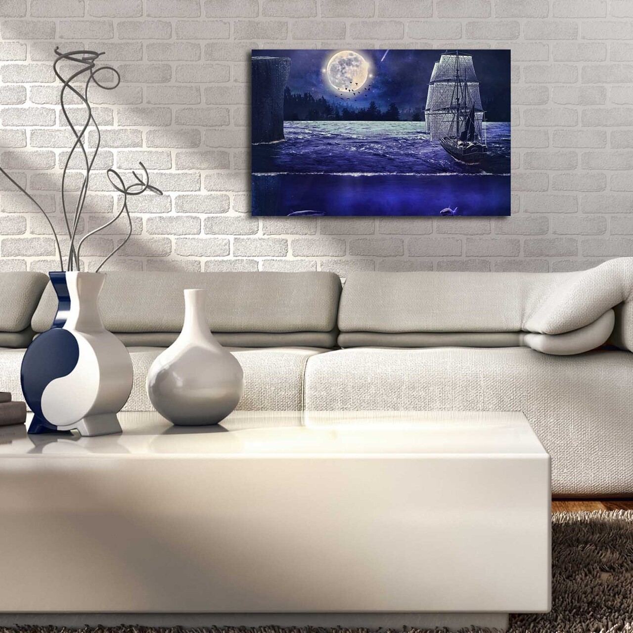 Tablou decorativ cu lumina LED, 4570DACT-67, Dimensiune: 45 x 70 cm, Multicolor - view 2
