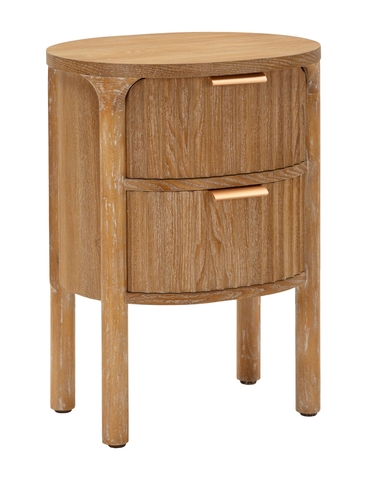 Noptiera Gothenburg, Mauro Ferretti, 38x34.5x52 cm, lemn de brad/MDF/fier, maro