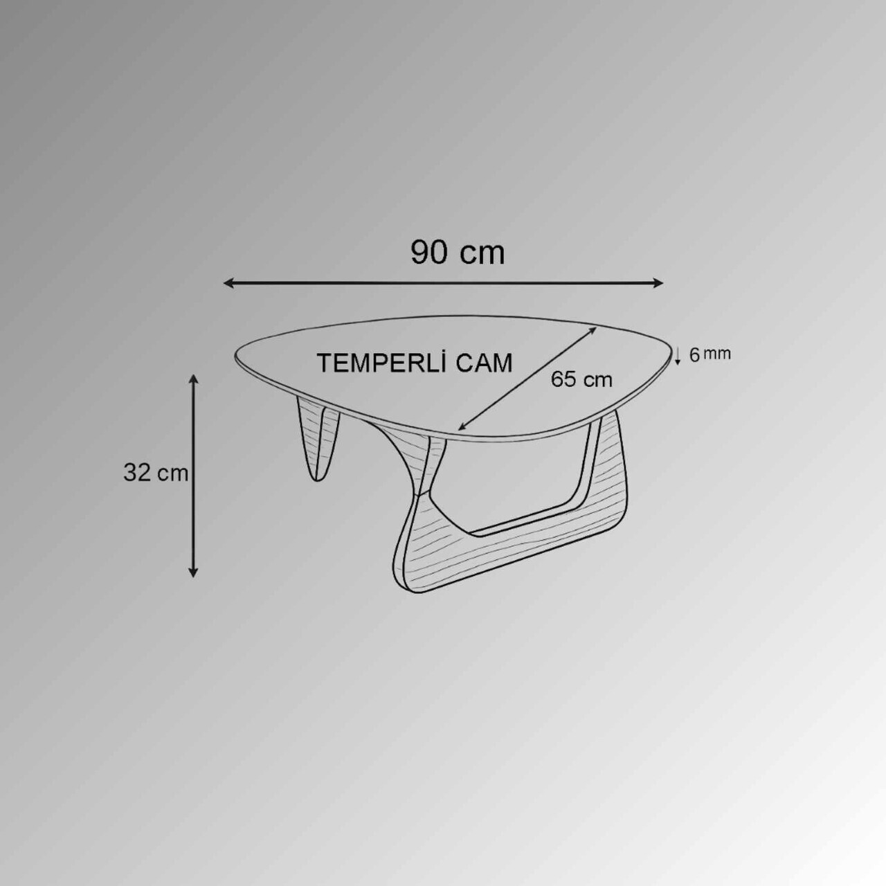 Masuta de cafea, Hanah Home, Asimetrik Table, 90x33x65 cm, Maro — imaginea 3