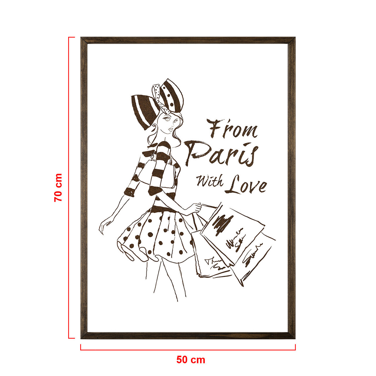 Tablou decorativ, TD005, Lemn, Desenat manual, Natural