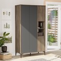 Dulap pentru haine, Locelso, AR9 - CA, 105 x 190.4 x 50 cm, pal melaminat, maro/antracit