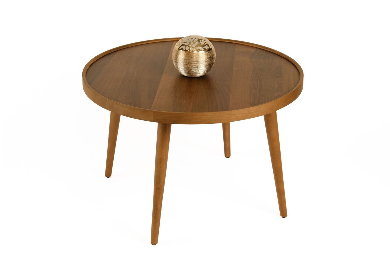 Masuta de cafea, Hanah Home, Polen 80, 80x48x80 cm, LEMN MASIV DE FAG, Maro — imaginea 2