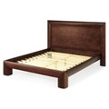 Pat 160x200 cu somiera, Luvru, L.208 l.190 H.120, pal/mdf/furnir de fag, maro