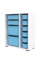 Dulap multifunctional, Estella, Zen 2D2K6U, Alb/Albastru