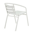 Set mobilier de gradina 5 piese Valor-Tade, Pakoworld, masa si 4 scaune, 140x80x70 cm, metal/sticla, alb