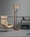 Lampadar, Luin, 8277-3, E27, 60 W, metal/lemn/textil