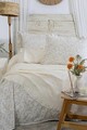 Set cuvertura de pat dubla 3 piese, L'essentiel Maison, Pamela, Crem