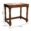 Masuta de cafea Creaciones Meng, 49.5x32.5x45 cm, lemn de mango/alama