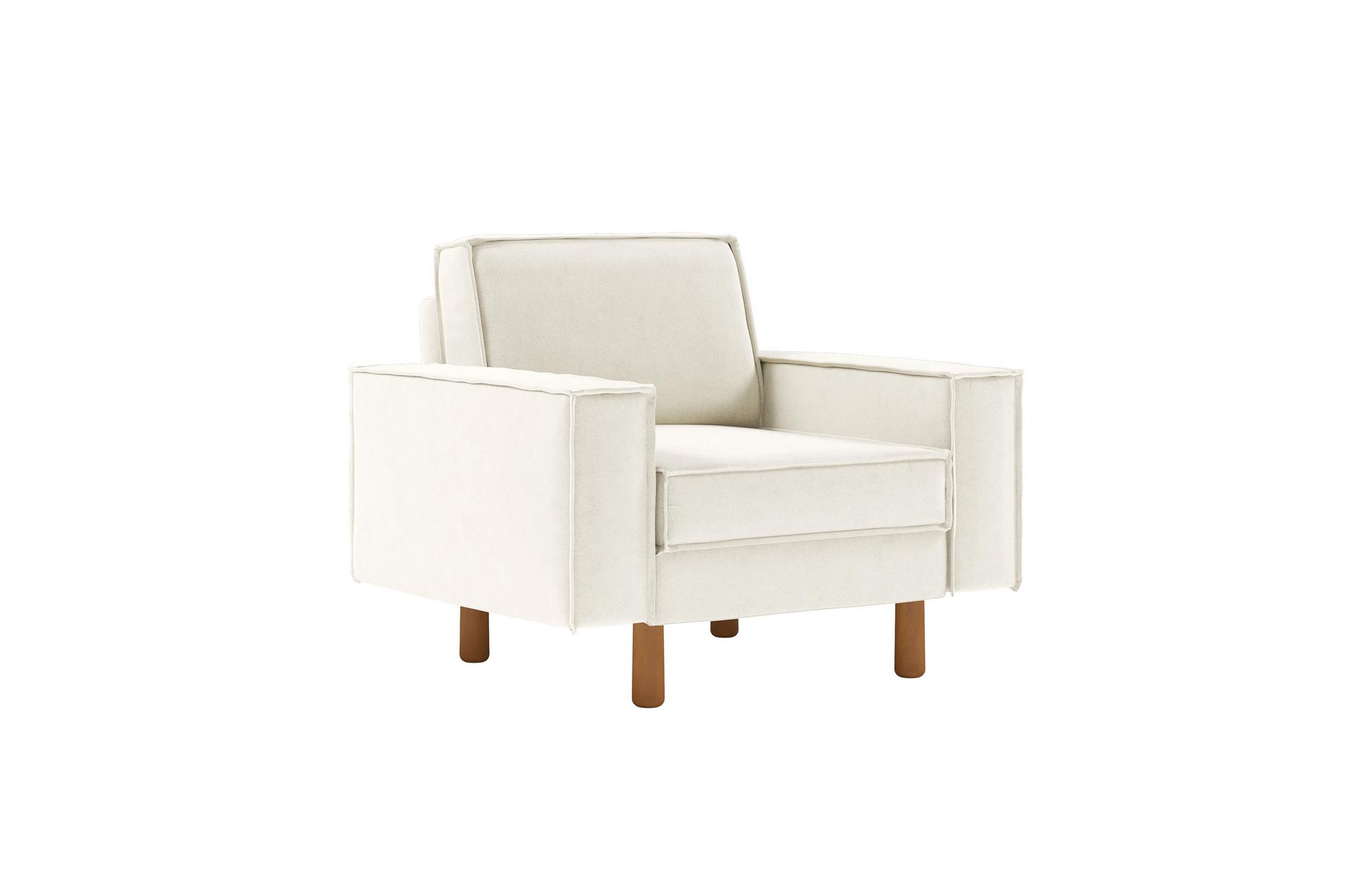 Fotoliu, Atelier del Sofa, 918CMF1182, Cadru: 100% OȚEL, Spumă de lapte / Nucă