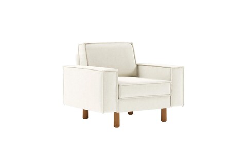 Fotoliu, Atelier del Sofa, 918CMF1182, Cadru: 100% OȚEL, Spumă de lapte / Nucă