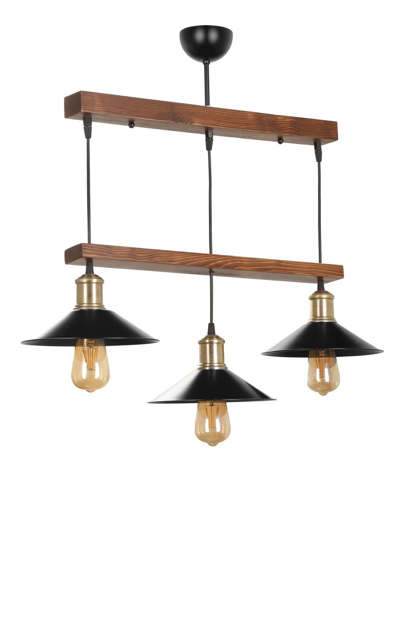 Lustra, Luin, 534LUN3408, Lemn, Maro / Negru