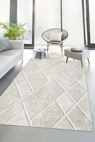 Covor, CLR-7304-HALI-5, 80x150 cm, Poliester, Crem
