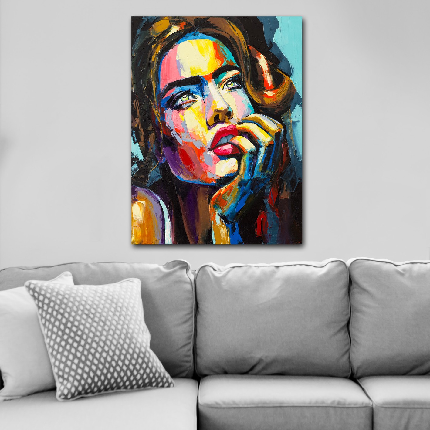 Tablou decorativ, 591553301_70100, Canvas, Rama din lemn (grosime 3 cm), Multicolor