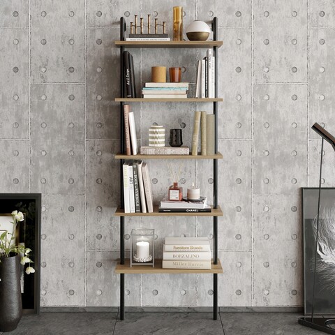 Corp biblioteca, hadley, paula, 60x174x22 cm, nuc / negru